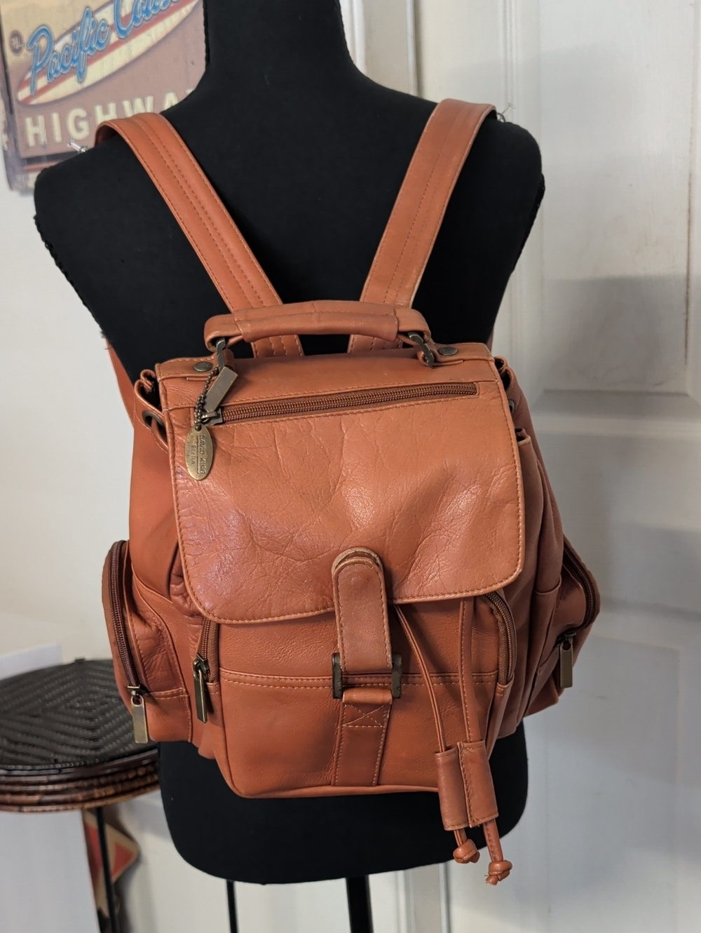 David King Boston Leather Backpack